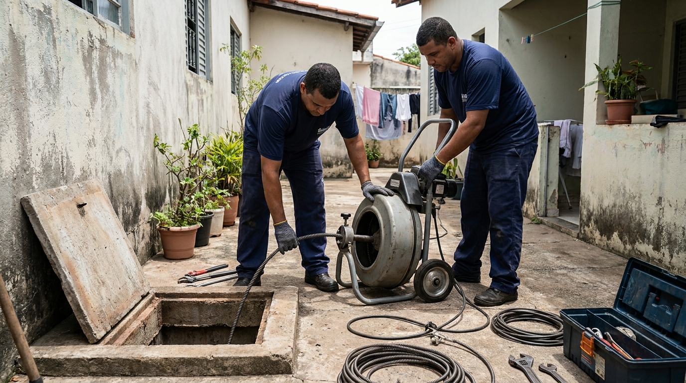 Desentupimento de Coluna Sanitária em Argolas, Vila Velha‑ES