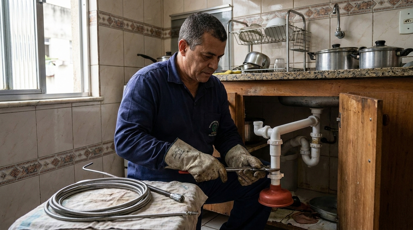 Desobstrução de Sifão em Vila Velha‑ES