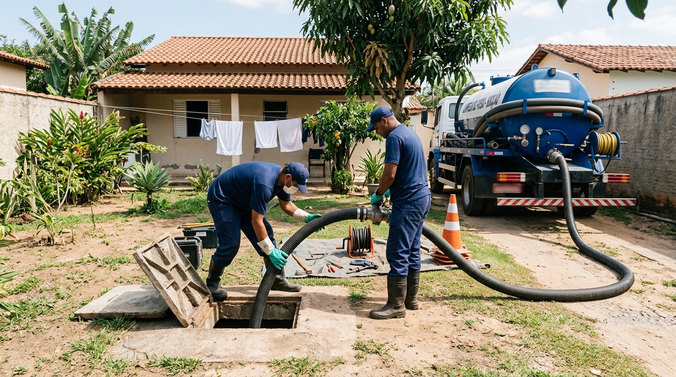 Manutenção de Fossa no Alecrim, Vila Velha‑ES